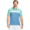 imageIZOD Mens Advantage Performance Short Sleeve Stripe Polo ShirtBeryl Green Colorblock