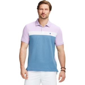 imageIZOD Mens Advantage Performance Short Sleeve Stripe Polo ShirtViola Colorblock