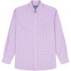 imageIZOD Mens Dress Shirt Regular Fit Long Sleeve Wrinkle Free Stretch Button Down CollarSheer Lilac Plaid