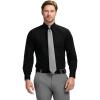 imageIZOD Mens Dress Shirt Regular Fit Long Sleeve Wrinkle Free Stretch Button Down CollarBlack