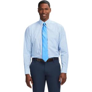imageIZOD Mens Dress Shirt Regular Fit Long Sleeve Wrinkle Free Stretch Button Down CollarChambray Blue