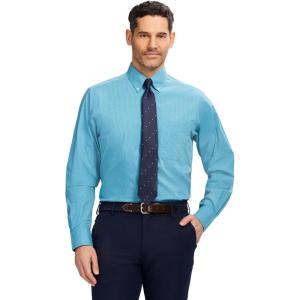 imageIZOD Mens Dress Shirt Regular Fit Long Sleeve Wrinkle Free Stretch Button Down CollarDelphinum Blue