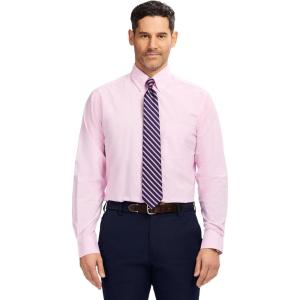 imageIZOD Mens Dress Shirt Regular Fit Long Sleeve Wrinkle Free Stretch Button Down CollarLilac Sachet Check