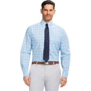 imageIZOD Mens Dress Shirt Regular Fit Long Sleeve Wrinkle Free Stretch Button Down CollarLimpet Shell