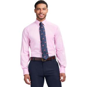imageIZOD Mens Dress Shirt Regular Fit Long Sleeve Wrinkle Free Stretch Button Down CollarPink