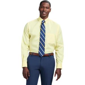 imageIZOD Mens Dress Shirt Regular Fit Long Sleeve Wrinkle Free Stretch Button Down CollarYellow