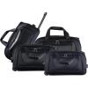 imageIZOD Carol Soft shell Lightweight Duffel Rolling Bag 4 Piece Set Black