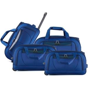 imageIZOD Carol Soft shell Lightweight Duffel Rolling Bag 4 Piece Set Navy