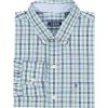 imageIZOD Mens Performance Comfort Long Sleeve Plaid Button DownDeep Sea