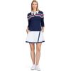 imageIZOD Womens 14 Zip Pullover Performance Stretch Long Sleeve Golf RunningMedieval Blue Stripe