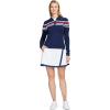 imageIZOD Womens 14 Zip Pullover Performance Stretch Long Sleeve Golf RunningMedieval Blue Stripe