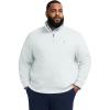 imageIZOD Mens Big and Tall Advantage Performance Quarter Zip Fleece Pullover SweatshirtLight Heather Grey