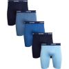 imageIZOD Mens Boxer Briefs 5 Pack Performance Long Leg Boxer Briefs for Men S2XLBright CobaltMaritime BlueSkyCoronet Blue