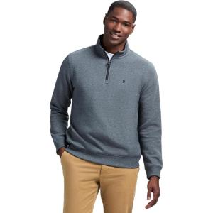 imageIZOD Mens Advantage Performance Quarter Zip Fleece Pullover SweatshirtCarbon Heather Grey
