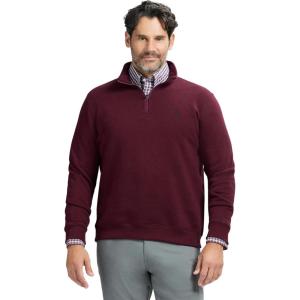 imageIZOD Mens Advantage Performance Quarter Zip Fleece Pullover SweatshirtVelvet Maroon