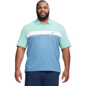imageIZOD Mens Big and Tall Advantage Performance Short Sleeve Polo ShirtBeryl Green Colorblock