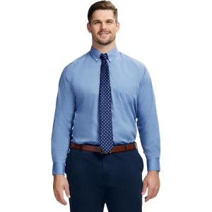 imageIZOD Mens Big and Tall Dress Shirt Long Sleeve Wrinkle Free Stretch Button Down CollarCornflower Blue