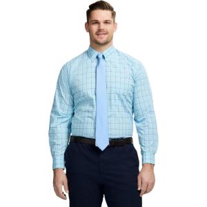 imageIZOD Mens Big and Tall Dress Shirt Long Sleeve Wrinkle Free Stretch Button Down CollarLimpet Shell