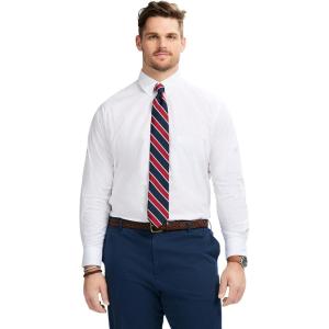 imageIZOD Mens Big and Tall Dress Shirt Long Sleeve Wrinkle Free Stretch Button Down CollarWhite