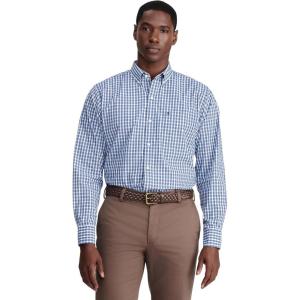 imageIZOD Mens Performance Comfort Long Sleeve Plaid Button DownEstate Blue Check