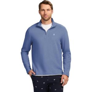 imageIZOD Mens Performance Comfort Quarter Zip Long Sleeve ShirtMedieval Blue