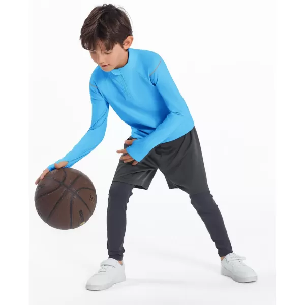 Boys Athletic Dry Fit Shirts Cooling Performance Long Sleeve Tshirts 4-14 years