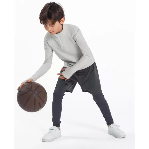 Boys Athletic Dry Fit Shirts Cooling Performance Long Sleeve Tshirts 4-14 years