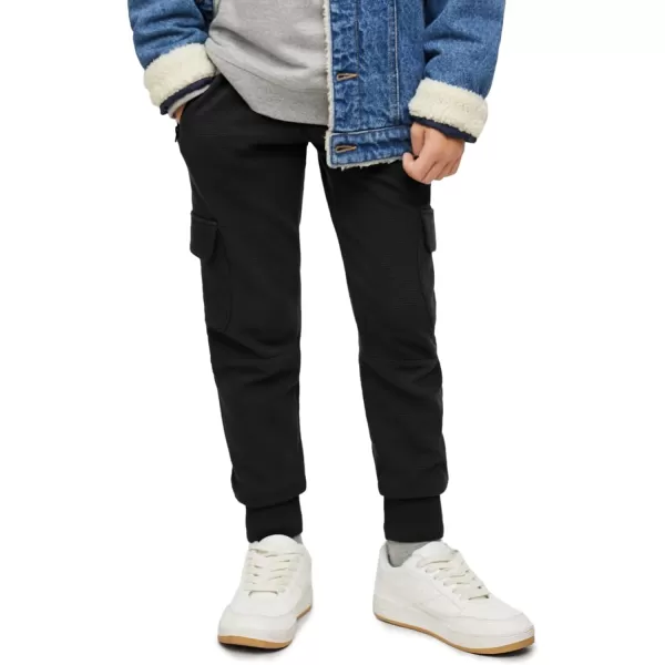 Boys Cargo Sweatpants Kids Casual Drawstring Waist Joggers Soft Knitted Active Pants 5-14 Years