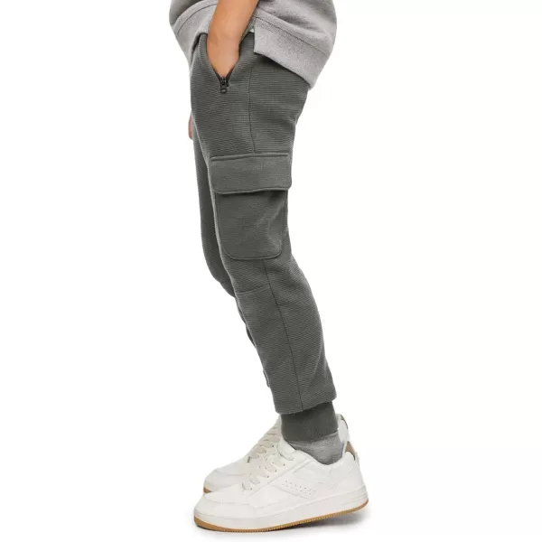 Boys Cargo Sweatpants Kids Casual Drawstring Waist Joggers Soft Knitted Active Pants 5-14 Years