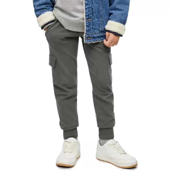 Boys Cargo Sweatpants Kids Casual Drawstring Waist Joggers Soft Knitted Active Pants 5-14 Years