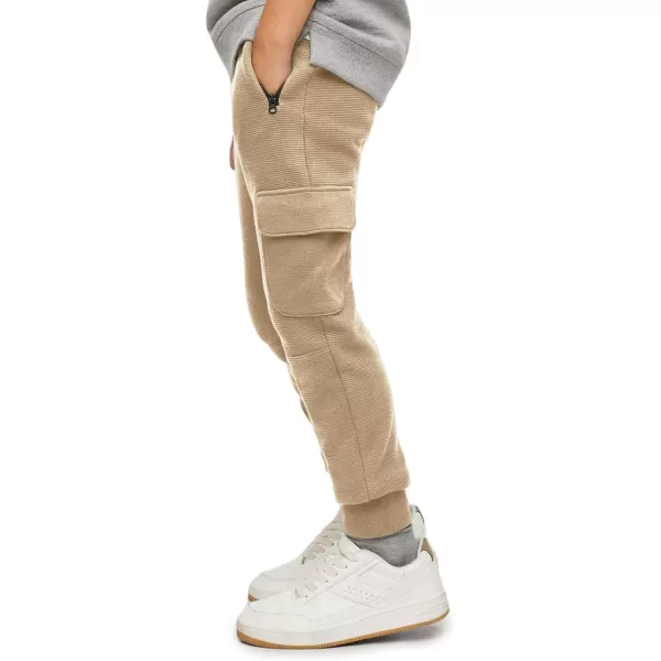 Boys Cargo Sweatpants Kids Casual Drawstring Waist Joggers Soft Knitted Active Pants 5-14 Years