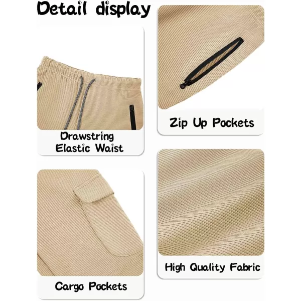 Boys Cargo Sweatpants Kids Casual Drawstring Waist Joggers Soft Knitted Active Pants 5-14 Years
