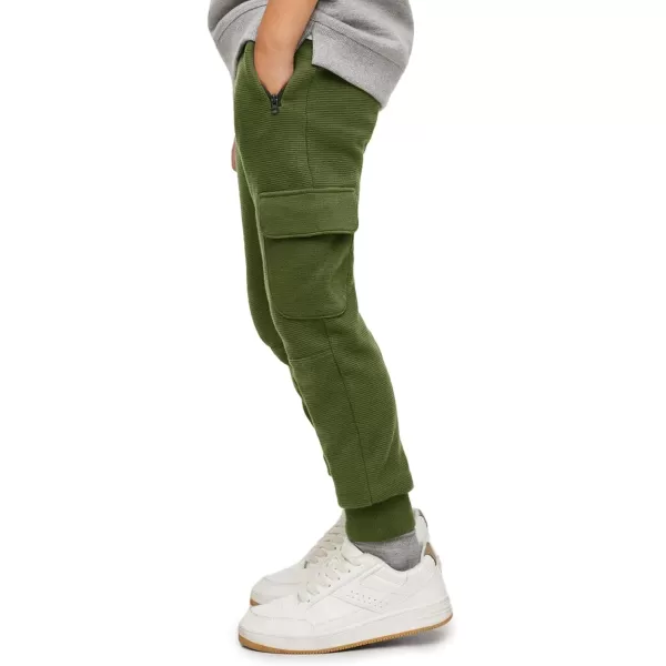 Boys Cargo Sweatpants Kids Casual Drawstring Waist Joggers Soft Knitted Active Pants 5-14 Years