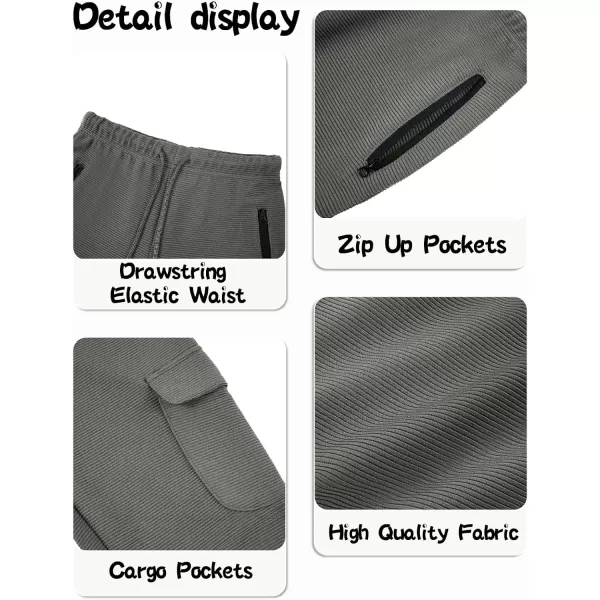Boys Cargo Sweatpants Kids Casual Drawstring Waist Joggers Soft Knitted Active Pants 5-14 Years