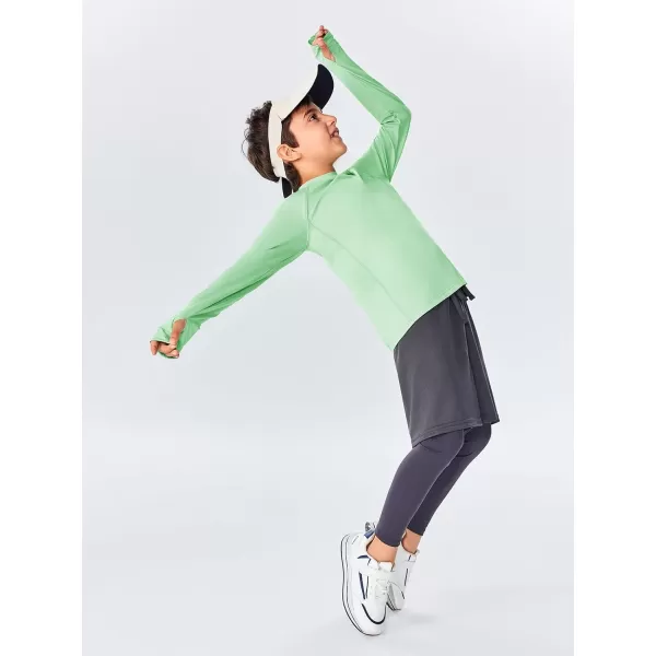 Boys Long Sleeve Athletic Shirts Kids Quick Dry Thumb Hole T-Shirts Tops with Pockets 4-14 Years