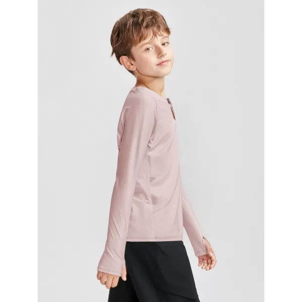 Boys Long Sleeve Thumb Hole Athletic Shirts Kids Dry Fit Henley Tshirts Tops Tees 5-14 Years