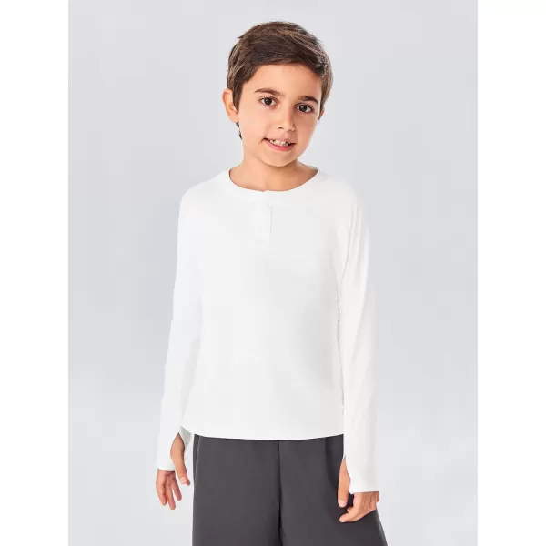Boys Long Sleeve Thumb Hole Athletic Shirts Kids Dry Fit Henley Tshirts Tops Tees 5-14 Years