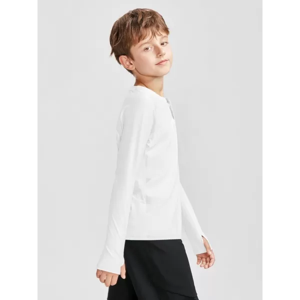 Boys Long Sleeve Thumb Hole Athletic Shirts Kids Dry Fit Henley Tshirts Tops Tees 5-14 Years