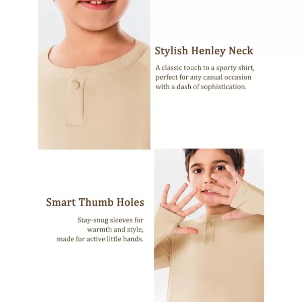 Boys Long Sleeve Thumb Hole Athletic Shirts Kids Dry Fit Henley Tshirts Tops Tees 5-14 Years