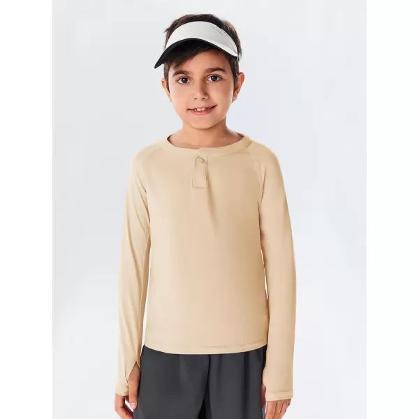 Boys Long Sleeve Thumb Hole Athletic Shirts Kids Dry Fit Henley Tshirts Tops Tees 5-14 Years