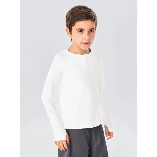 Boys Long Sleeve Thumb Hole Athletic Shirts Kids Dry Fit Henley Tshirts Tops Tees 5-14 Years