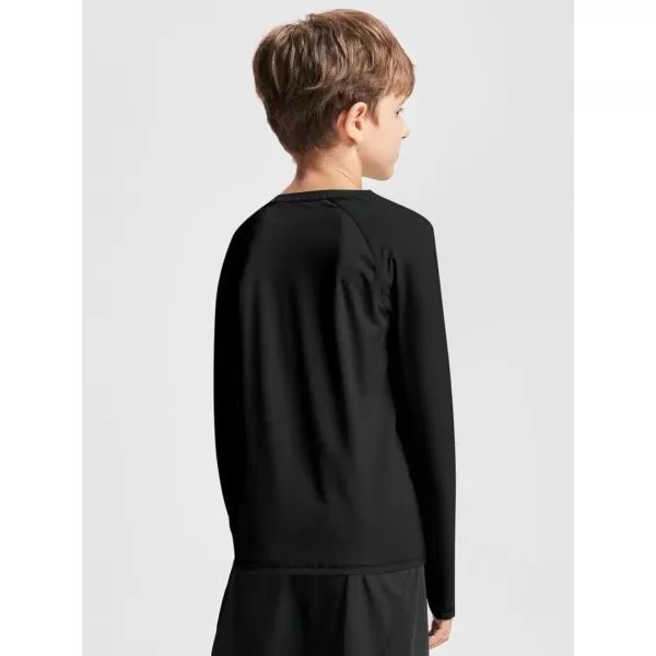 Boys Long Sleeve Thumb Hole Athletic Shirts Kids Dry Fit Henley Tshirts Tops Tees 5-14 Years