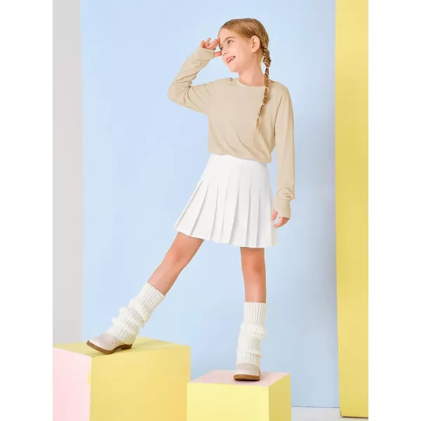 Girls Thumb Holes Long Sleeve Shirts Kids Crewneck Hem Loose Tunic Tops 5-14 Years