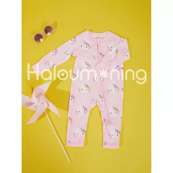 Haloumoning Baby Girl Clothes Long Sleeve Romper Zipper Bodysuit Jumpsuit One Piece Outfits 3-12 Months