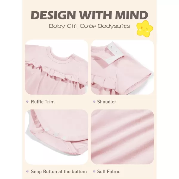 Haloumoning Baby Girl Romper Dress Infant Summer Clothes Newborn Short Sleeve Ruffle Solid Bodysuit 3-12 Months
