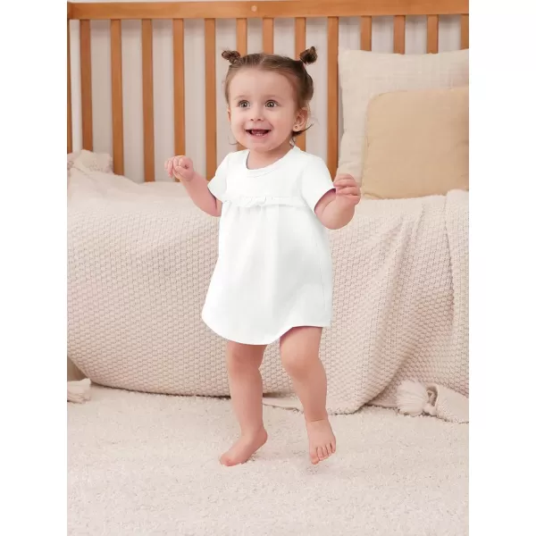 Haloumoning Baby Girl Romper Dress Infant Summer Clothes Newborn Short Sleeve Ruffle Solid Bodysuit 3-12 Months