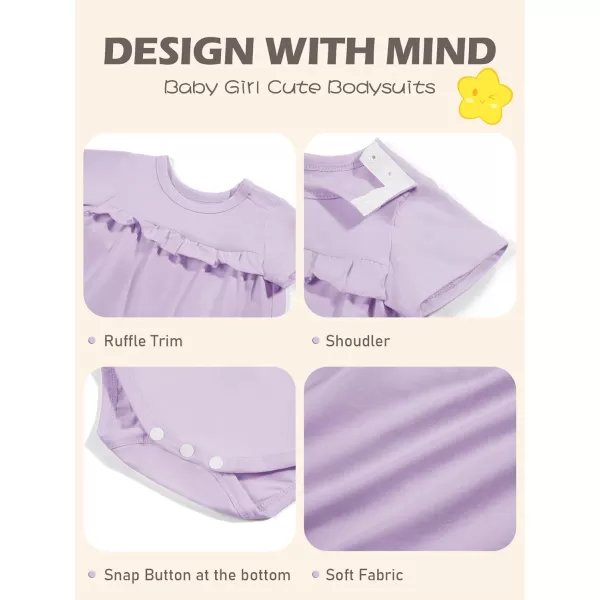 Haloumoning Baby Girl Romper Dress Infant Summer Clothes Newborn Short Sleeve Ruffle Solid Bodysuit 3-12 Months