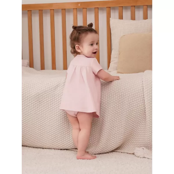 Haloumoning Baby Girl Romper Dress Infant Summer Clothes Newborn Short Sleeve Ruffle Solid Bodysuit 3-12 Months