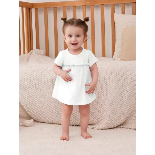 Haloumoning Baby Girl Romper Dress Infant Summer Clothes Newborn Short Sleeve Ruffle Solid Bodysuit 3-12 Months