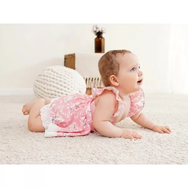Haloumoning Baby Girl Romper Dress Summer Sleeveless Lace Up Floral Bodysuits Infant Clothes Photoshoot Outfits 3-24 Months